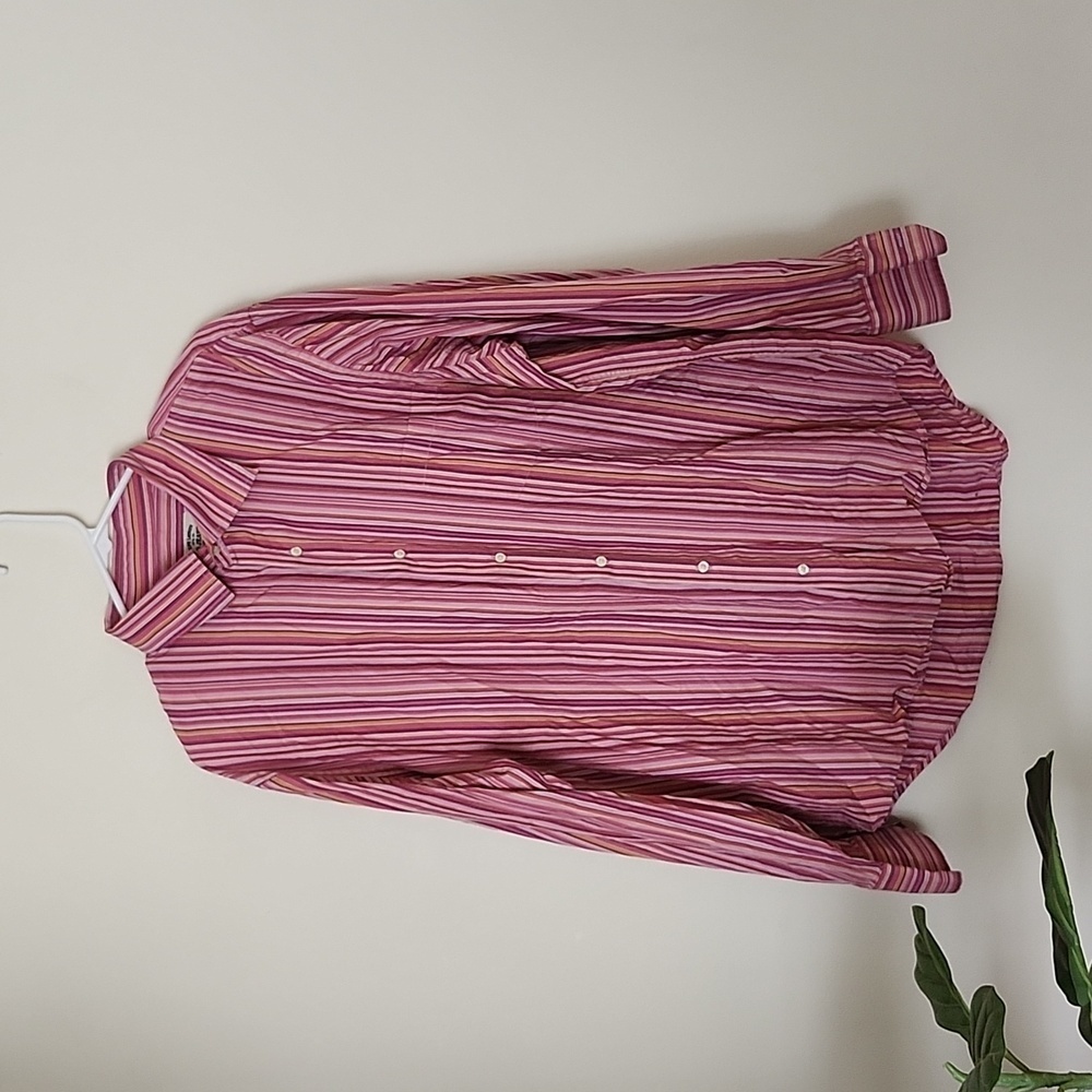 Polo Ralph Lauren pink vertical stripes men's casual button-down shirt, XL